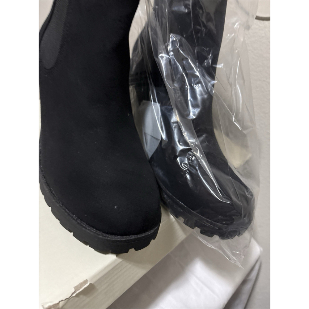Sun + Stone Women's Black Micro Morghan Lug Sole Booties Shoe Size 10.5 M - Picture 2 of 4